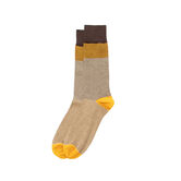 Micro Stripe Color Block Socks, Taupe view# 1