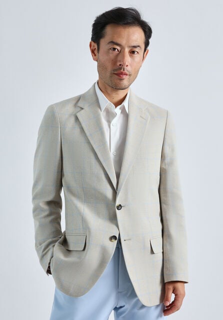 J.M. Haggar Premium Windowpane Blazer, Euro Blue