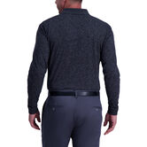 Solid Heather Long Sleeve Polo, Black view# 2