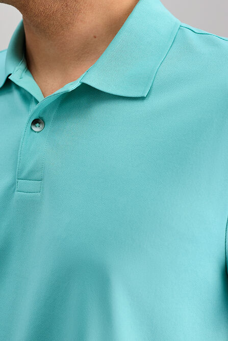Short Sleeve Pique Polo, Teal view# 2