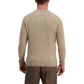 Textured Diamond V-Neck Sweater, British Khaki view# 2