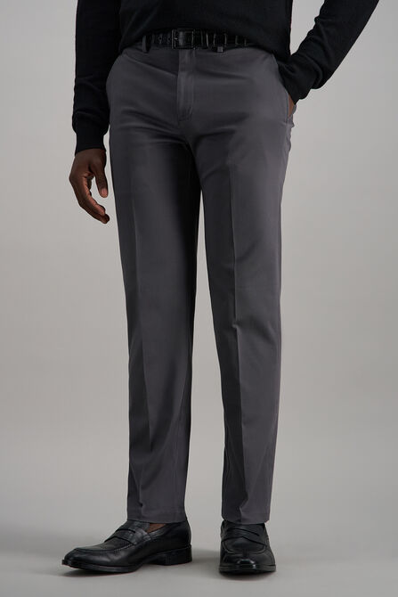 Wrinkle Free Performance Khaki Pant, Dark Grey view# 1
