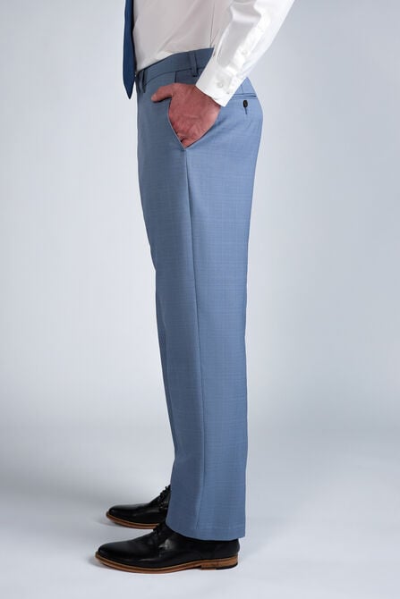 Premium Comfort Tonal Plaid Dress Pant, Chambray view# 3
