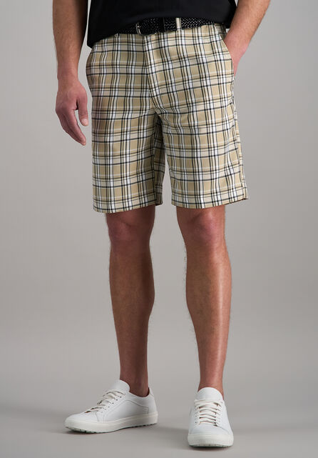 Cool 18&reg; Pro Simple Plaid Short, Stone