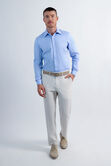 Premium Comfort Dress Shirt - Blue Herringbone, Blue view# 3