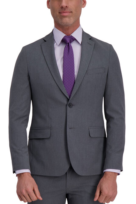 J.M. Haggar 4-Way Stretch Suit Jacket - Plain Weave, Heather Grey view# 1