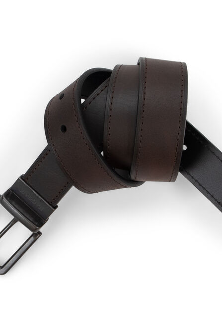 Casual Leather Reversible Belt, Brown/Black view# 1
