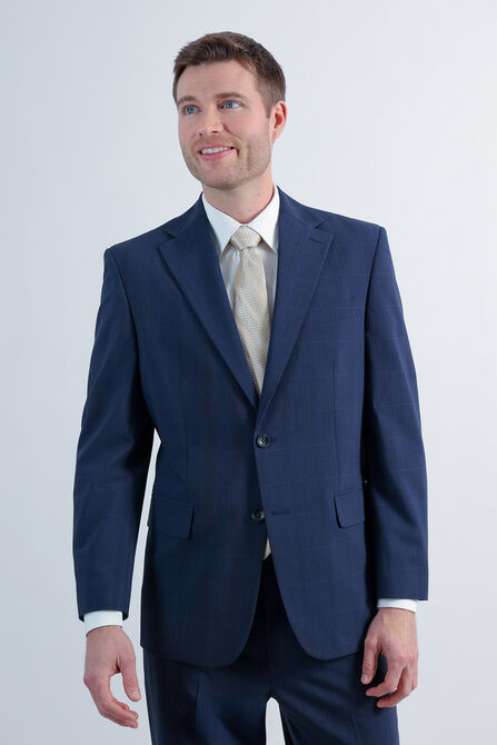 J.M. Haggar Prince of Wales Suit Jacket, Navy view# 2