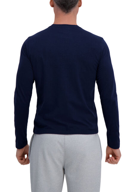 Jaspe Long Sleeve Crewneck Tee, Dark Navy