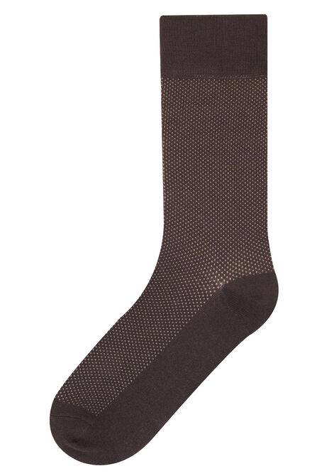 Small Dot Dress Socks, Bark view# 1