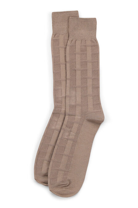 Dress Socks - Textured Solid Weave, British Khaki view# 1