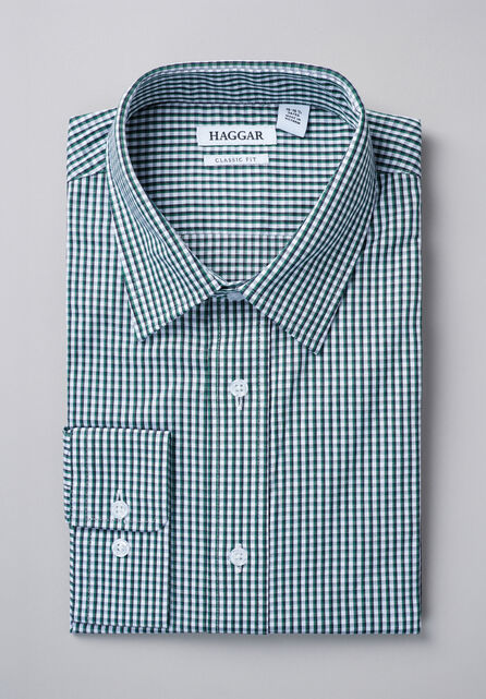 Premium Comfort Dress Shirt - Dark Green Plaid, Dark Green