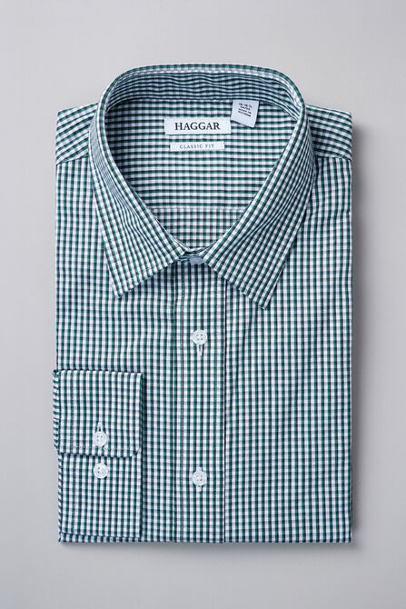 Premium Comfort Dress Shirt - Dark Green Plaid,  view# 1