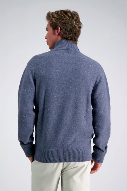 Long Sleeve Zip Sweater, Heather Navy view# 2