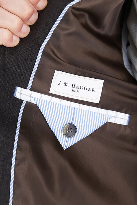 J.M. Haggar Premium Stretch Suit Jacket, Chocolate view# 5