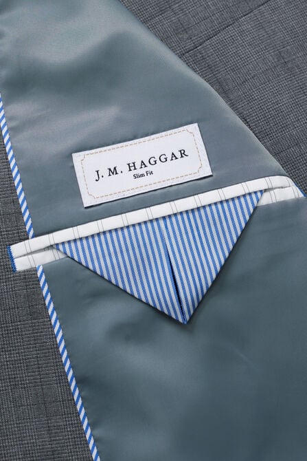 J.M. Haggar Glen Plaid Suit Jacket, Med Grey view# 5