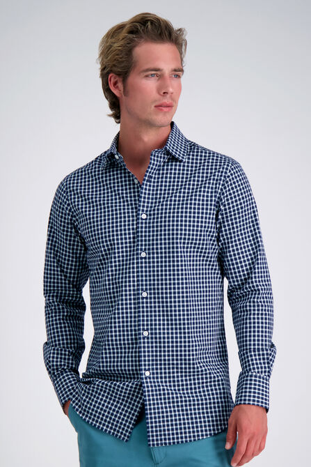 Cotton Dress Shirt - Navy Check,  view# 1