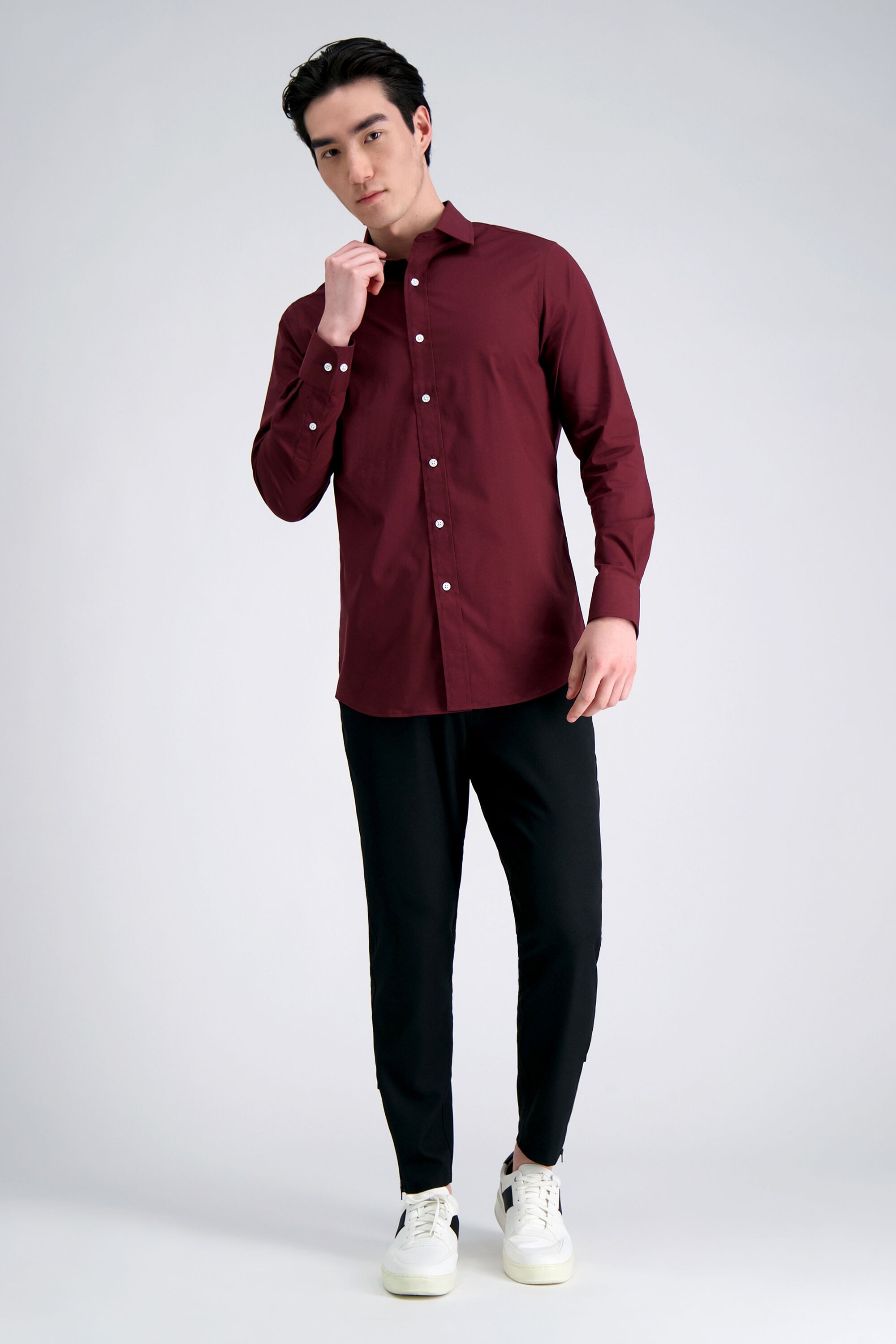 Premium Comfort Dress Shirt Dark Red