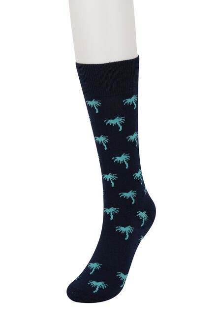 Palm Tree Socks, Navy view# 1