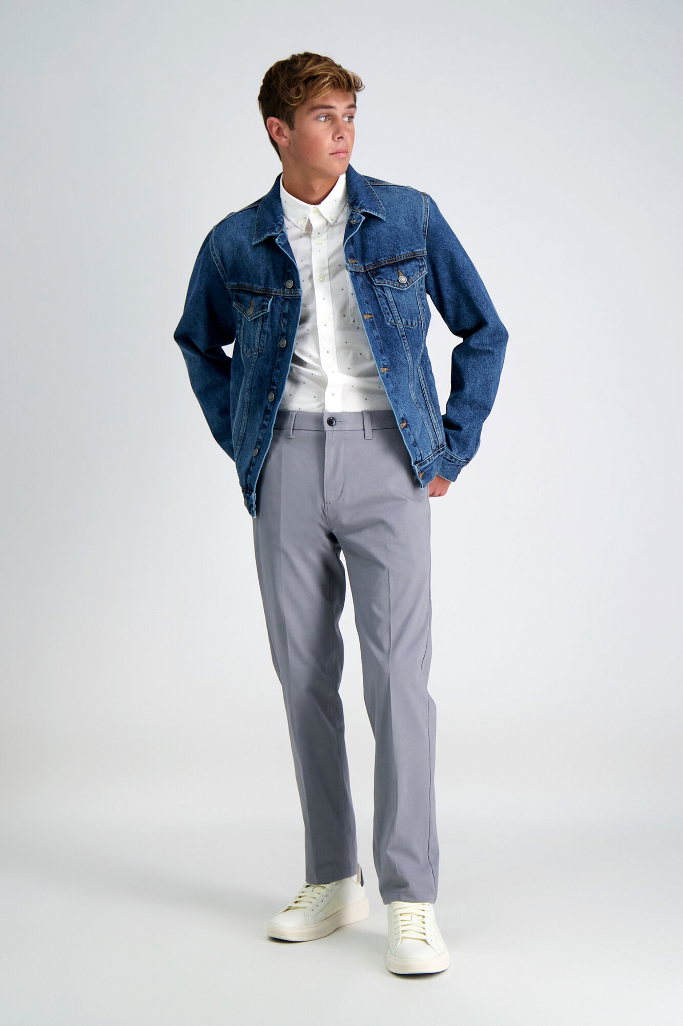 J.M. Haggar Luxury Comfort Chino Grey (HC00355 Clothing Pants) photo