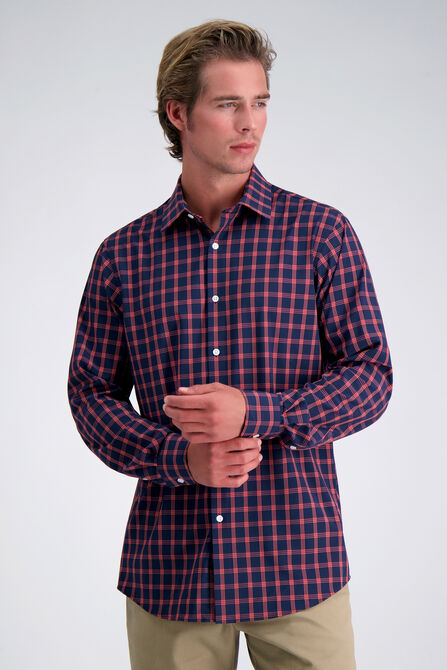 Smart Wash&trade; Dress Shirt - Navy Plaid,  view# 1