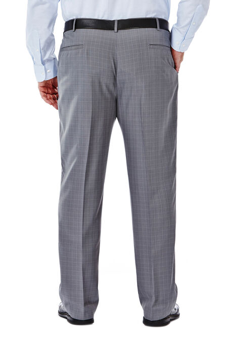 Big &amp; Tall Performance Microfiber Slacks - Micro Plaid, Light Grey view# 3