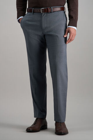 J.M. Haggar Medium Glen Plaid Suit Pant, Chambray