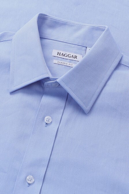 Premium Comfort Dress Shirt - Blue Herringbone , Blue view# 5