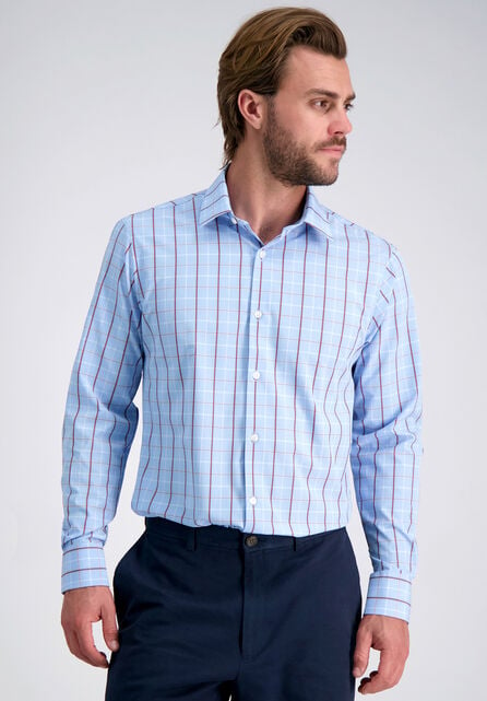 Smart Wash&trade; Dress Shirt - Light Blue Check, Sky