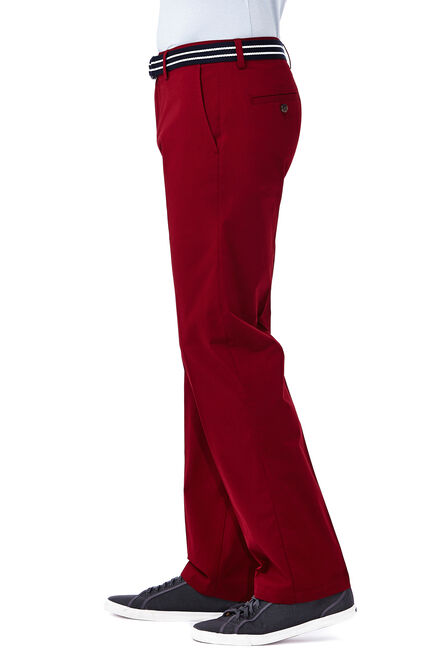 Solid Stretch Poplin Pant, Dark Red view# 2