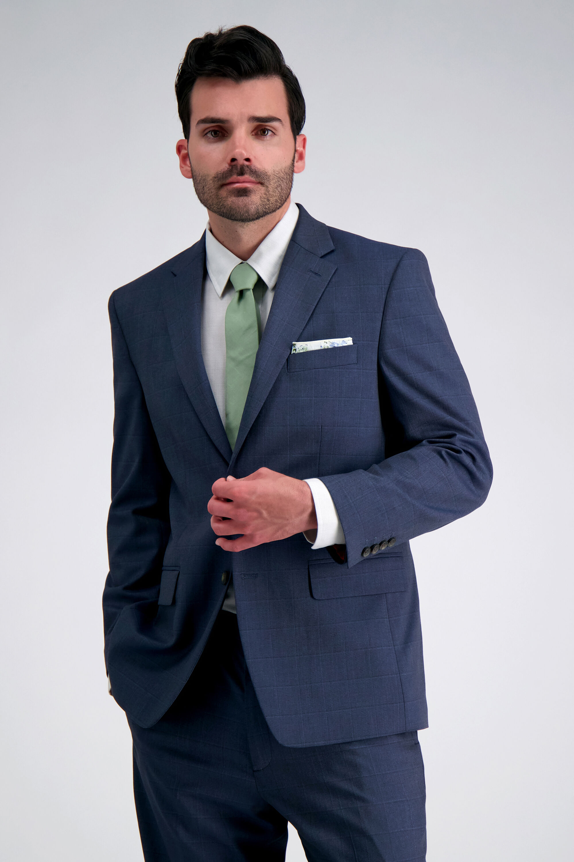 Windowpane suit store jacket