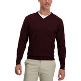 V-Neck Basic Sweater, Dark Red view# 1