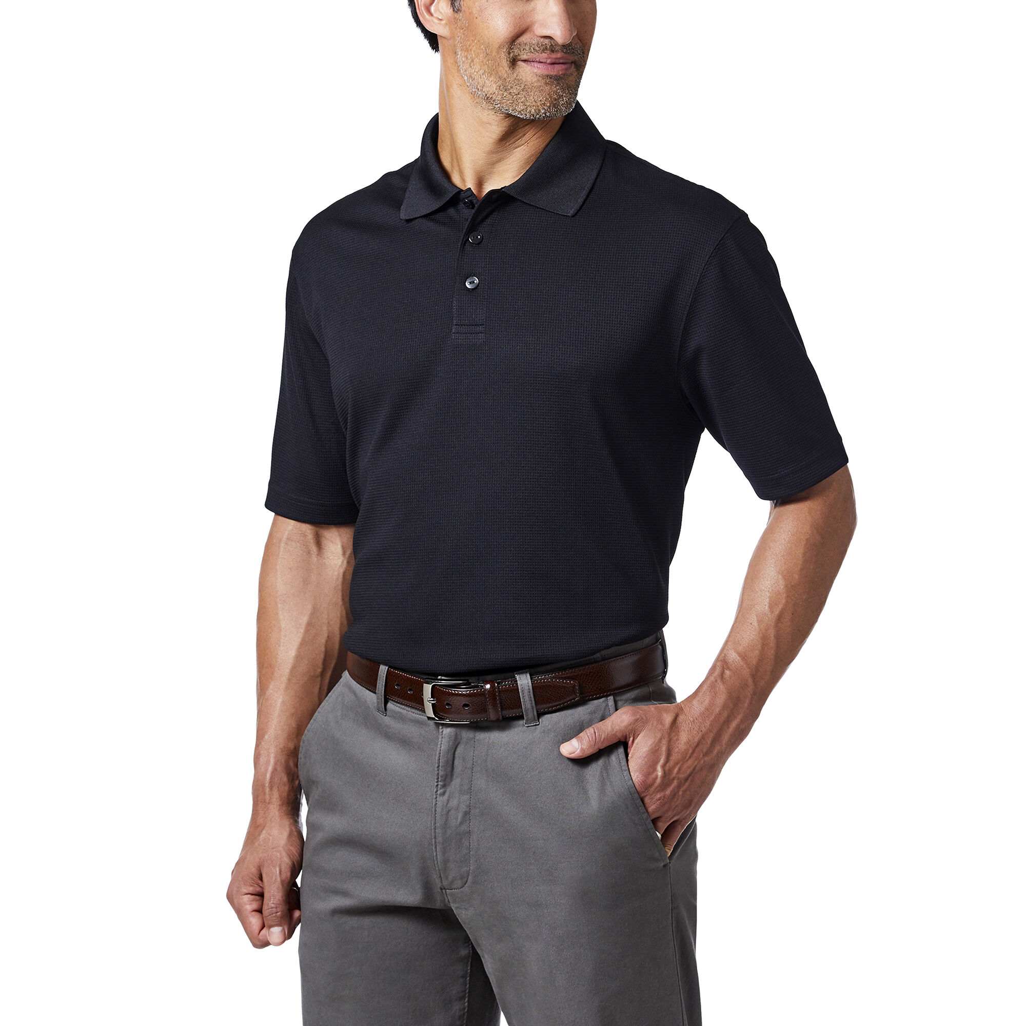Haggar Cool 18 Golf Polo Black (027197 Clothing Shirts & Tops) photo