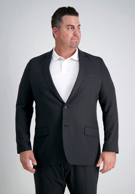 Big &amp; Tall Active Series&trade; Herringbone Suit Jacket, Black / Charcoal