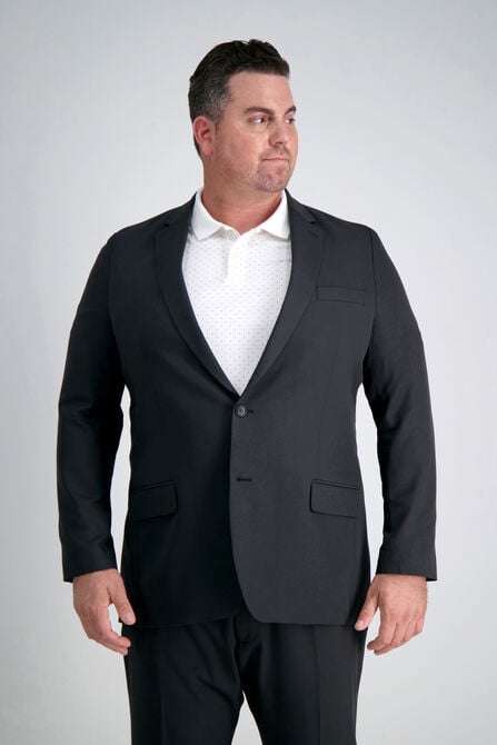 Big &amp; Tall Active Series&trade; Herringbone Suit Jacket, Black / Charcoal view# 2