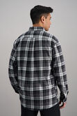 Long Sleeve Flannel Plaid Shirt, Charcoal view# 4
