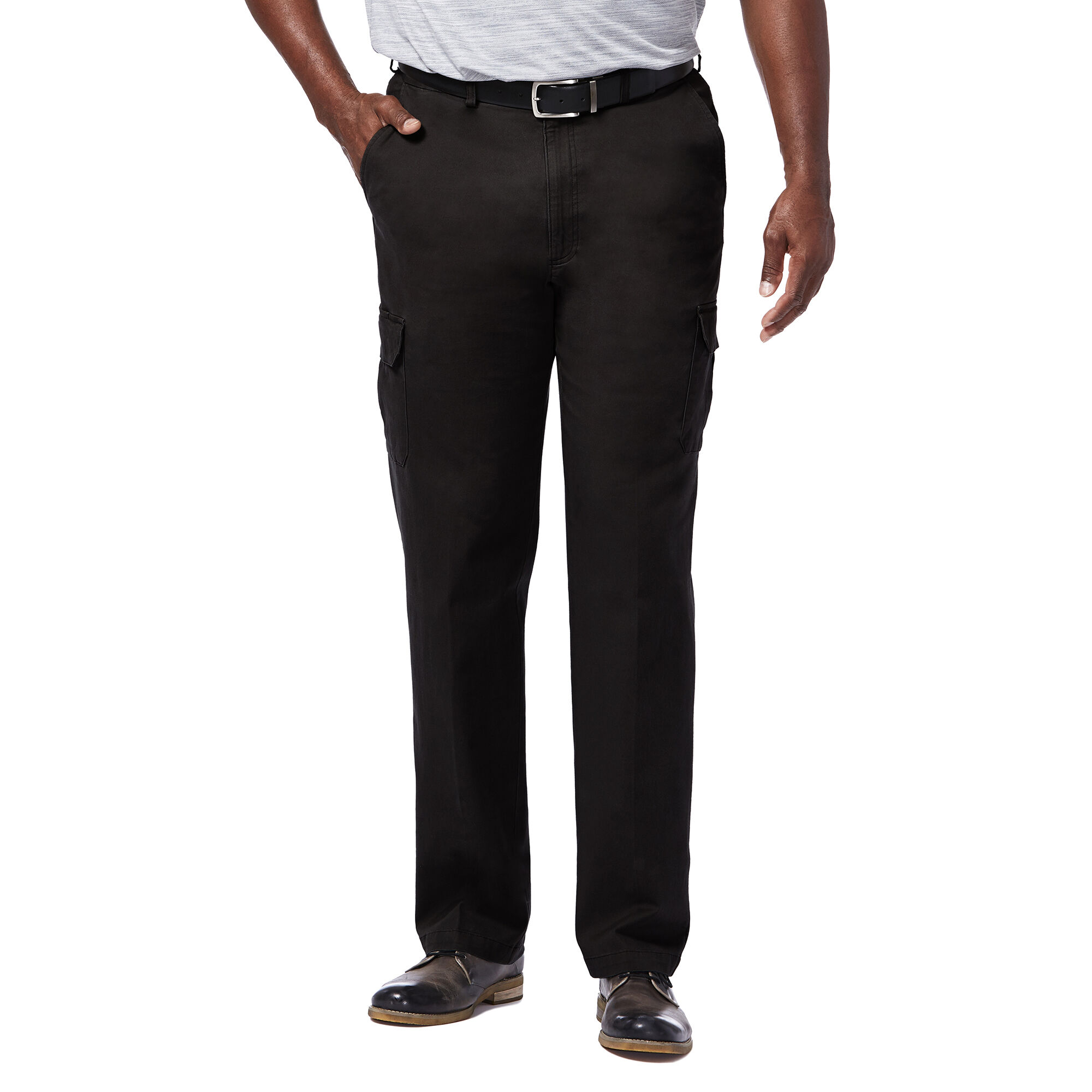 Haggar Big & Tall Stretch Comfort Cargo Pant Black (HC90225 Clothing Pants) photo