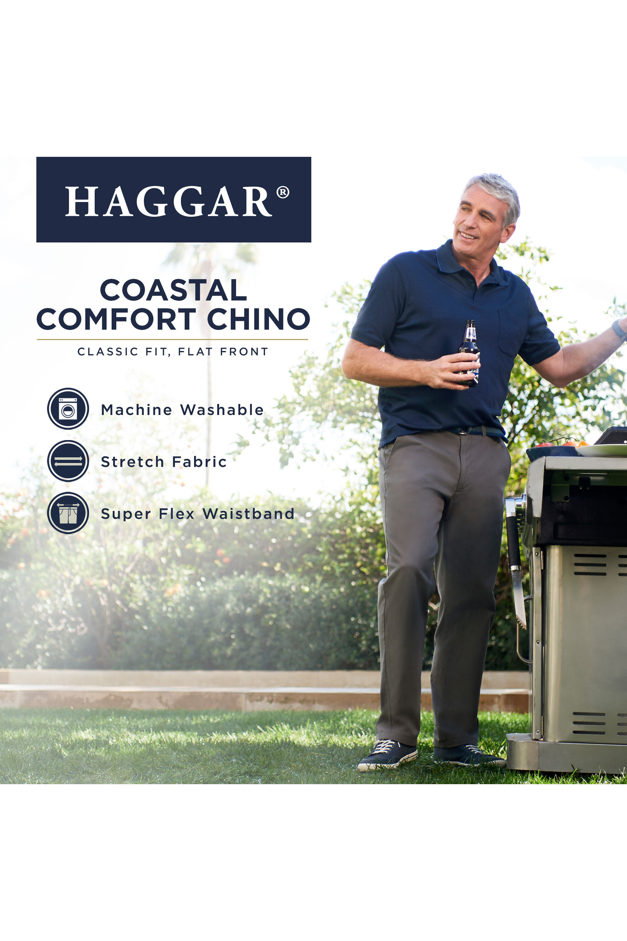 Haggar coastal comfort chino classic fit hot sale