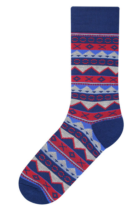 Fair Isle Socks, Navy view# 1