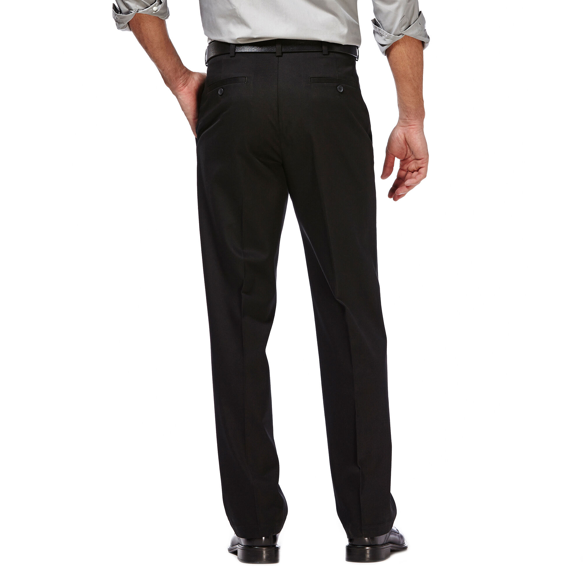 C&B Mens Premium No Iron Microfiber Classic Fit Flat Front Pants GRAY  32x30 