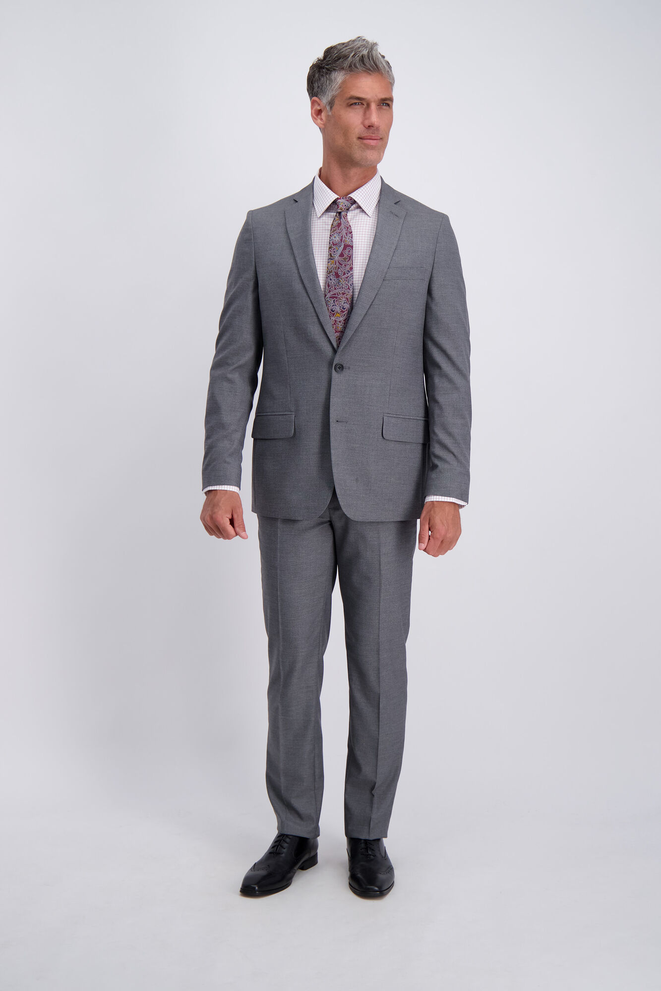 J.M. Haggar Suit Coat - Subtle Grid Graphite (HZ80250 Clothing Suits) photo