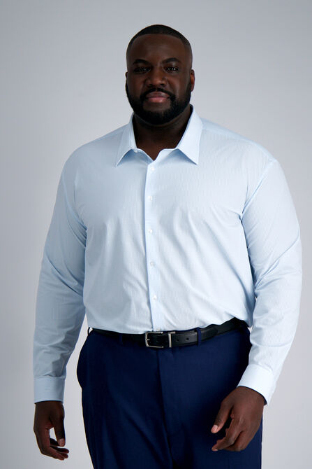 Smart Wash&reg; Tall Dress Shirt - Sky Check, Sky view# 1