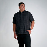 Big &amp; Tall Microfiber Plaid Shirt, Black view# 1