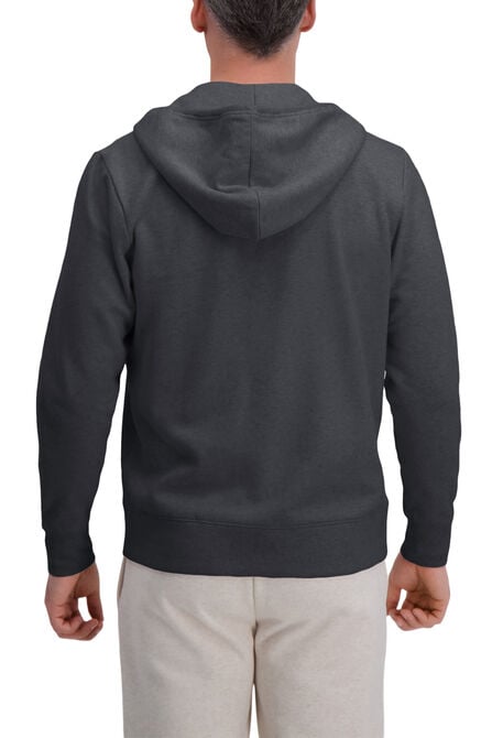 Full Zip Solid Fleece Hoodie Sweatshirt, Charcoal Htr view# 2