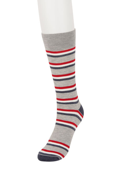 Grey Freedom Striped Socks, Graphite view# 1