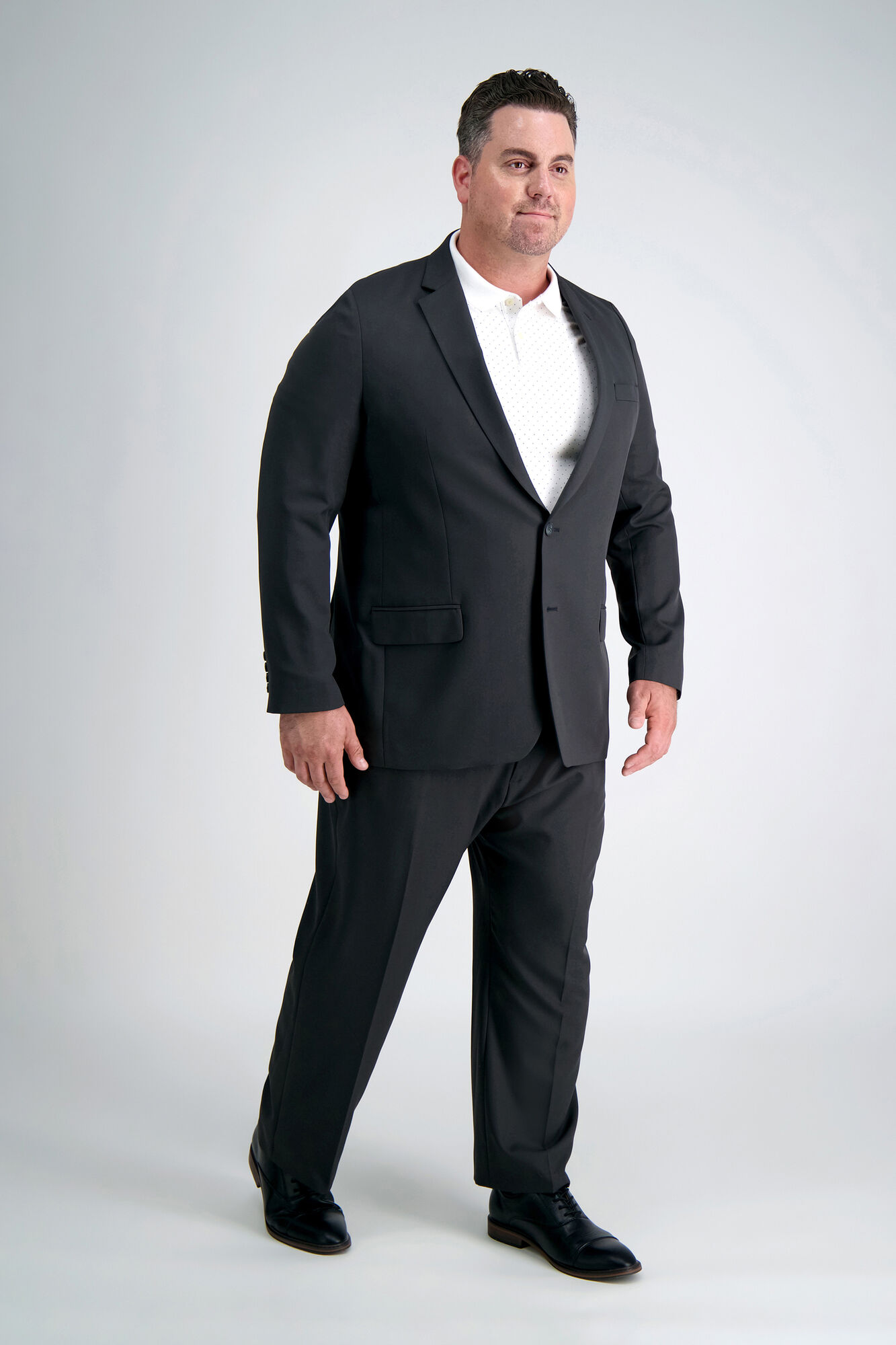 Haggar Big & Tall Active Series Herringbone Suit Jacket Black / Charcoal (HZ90243 Clothing Suits) photo