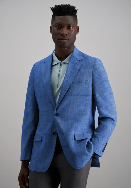 J.M. Haggar&trade; Plaid Windowpane Sport Coat, Lt Stonewash