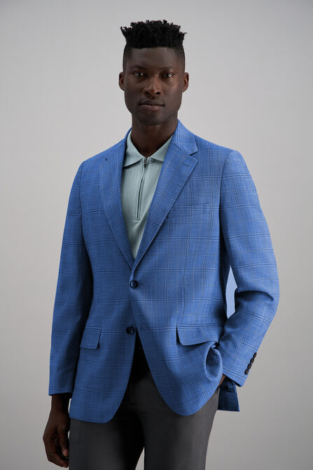 J.M. Haggar&trade; Plaid Windowpane Sport Coat, Lt Stonewash view# 1