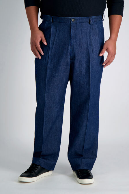 Big &amp; Tall Stretch Denim Trouser, Medium Blue view# 2