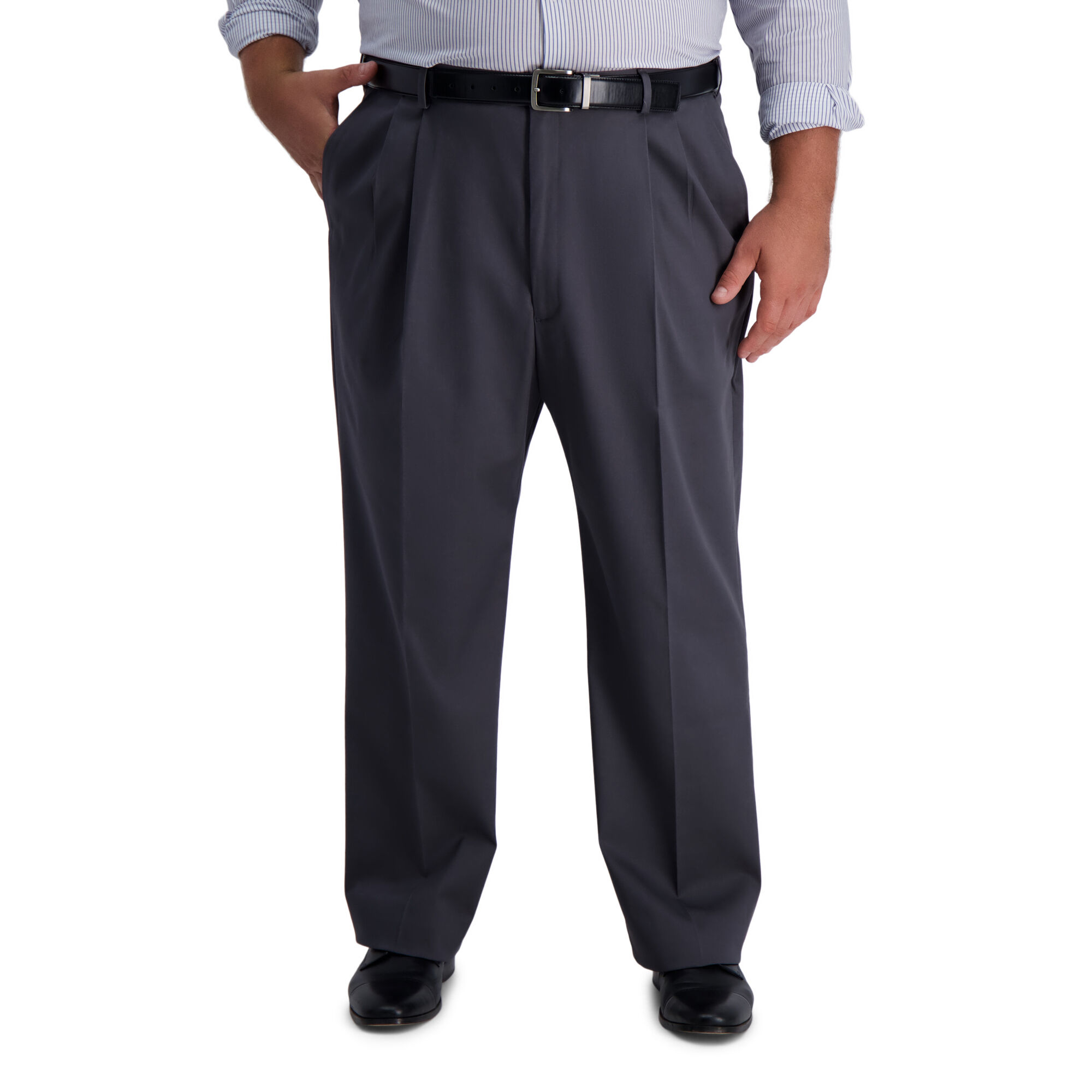Haggar Big & Tall Iron Free Premium Khaki Dark Grey (HC91100 Clothing Pants) photo